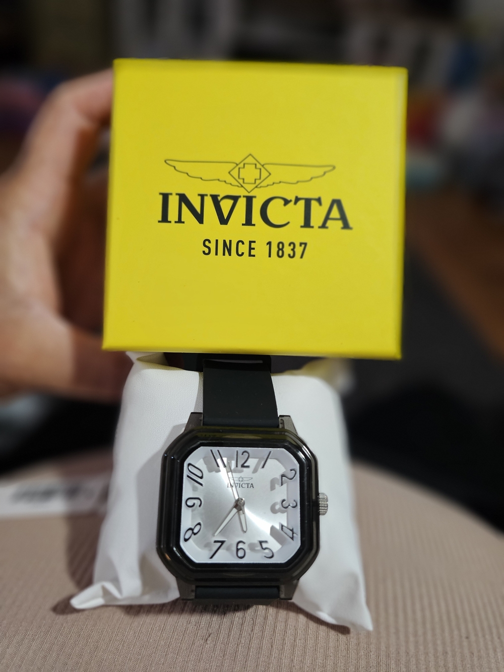 Invicta Men’s Black Strap Silver Dial Watch